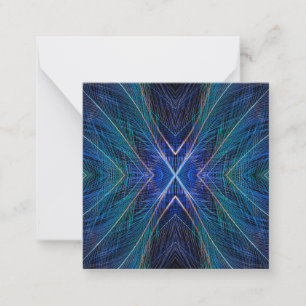 Tarjeta Pequeña Diseño de Pluma Fractal Azul