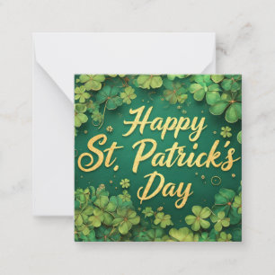 Tarjeta Pequeña Diseño de trébol del día feliz de San Patricio