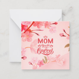 Tarjeta Pequeña Diseño Elegante Tipografía Mamá Eres La Reina 