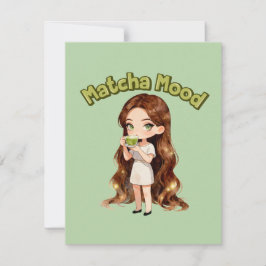 Tarjeta Pequeña Diseño Estético de Matcha Mood Vibraciones de Té V