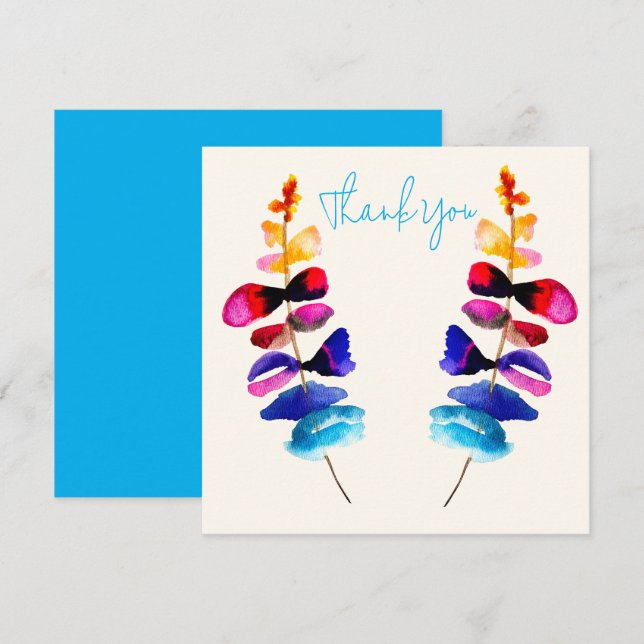 Tarjeta Pequeña Diseño floral de acuarela lindo (Anverso / Reverso)