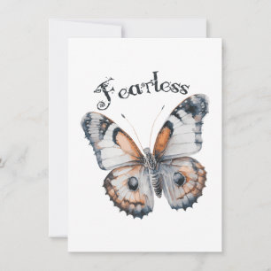 Tarjeta Pequeña Diseño gráfico de color mariposa sin miedo, miedo