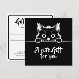 Tarjeta Pequeña Diseño minimalista de gatito lindo - GATO 1