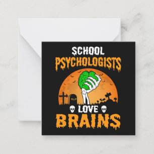 Tarjeta Pequeña Disfraz de Halloween Los Psicólogos Escolares Aman