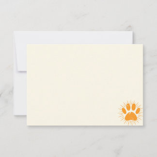 Tarjeta Pequeña Distressed Sunbeam Dog Paw Blank Cream Off White