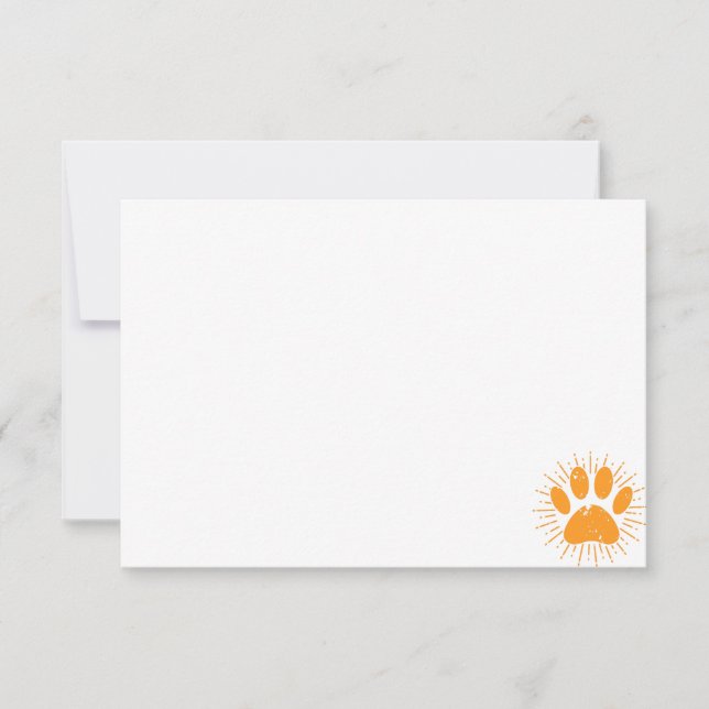 Tarjeta Pequeña Distressed Sunbeam Dog Paw Custom Blank (Anverso)