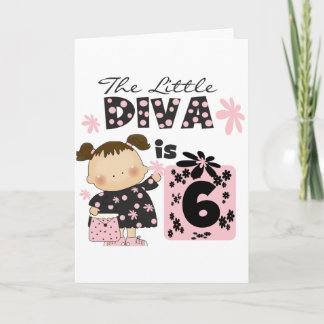 Tarjeta Pequeña Diva 6 camisetas de cumpleaños y regalos