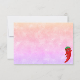 Tarjeta Pequeña Diva de Pimiento Rojo Caliente Acuarela Personaliz