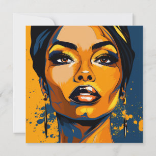 Tarjeta Pequeña Diva dinámica: Empoderando el arte pop femenino