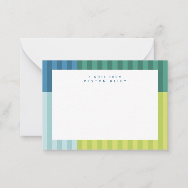 Tarjeta Pequeña Divertidas rayas coloridas personalizadas para niñ (Anverso)