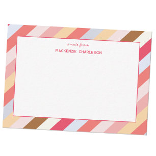 Tarjeta Pequeña Divertidas Rayas Diagonales Coloridas y Pastel Per