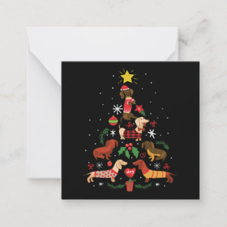 Tarjeta Pequeña Divertido árbol de Navidad Dachshund