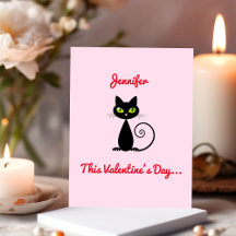 Divertido Valentine, lindo, sé mi gato negro con n