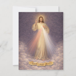 Tarjeta Pequeña Divina Misericordia de Jesús Rosario Oración Relig