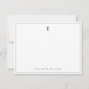 Tarjeta Pequeña Doble borde letra de monograma simple elegante