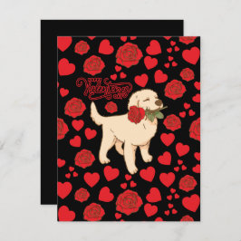 Tarjeta Pequeña Dog Lover Valentine’s Day Card in Black