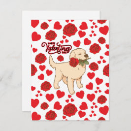 Tarjeta Pequeña Dog Lover Valentine’s Day Card in White