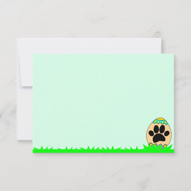 Tarjeta Pequeña Dog Paw Easter Egg Print Blank (Anverso)