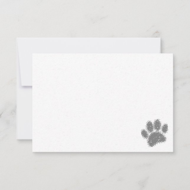 Tarjeta Pequeña Dog Paw Print Rubber Stamp Effect Blank (Anverso)