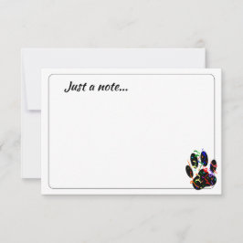 Tarjeta Pequeña Dog Paw Print With Confetti Streamer Just a Note