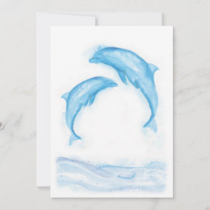 Tarjeta Pequeña Dolphin Notecard acuarela