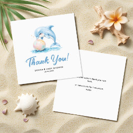 Tarjeta Pequeña Dolphins minimalistas presupuesto Baby Shower Grac