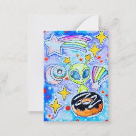 Tarjeta Pequeña Dona alienígena