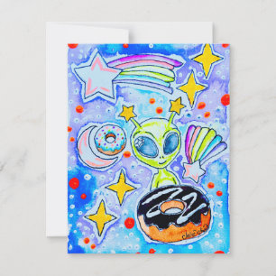 Tarjeta Pequeña Dona alienígena