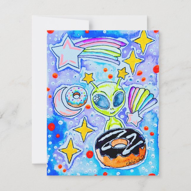 Tarjeta Pequeña Dona alienígena (Anverso)