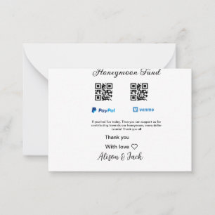 Tarjeta Pequeña Donación de fondo de luna de miel venomo paypal Q 