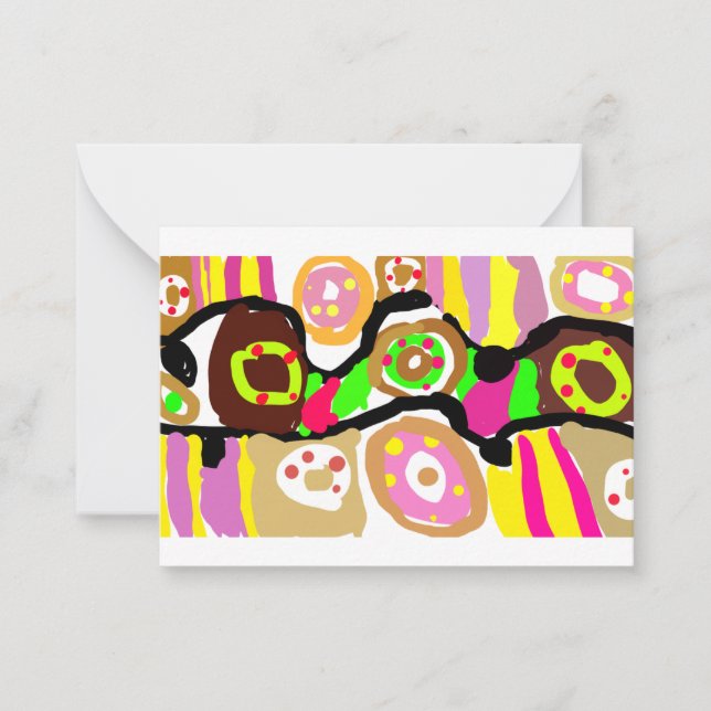 Tarjeta Pequeña Donas divertidas (Anverso)