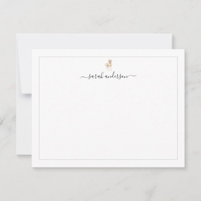 Tarjeta Pequeña Doodle Dorado Personalizado (Anverso)