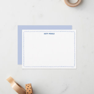Tarjeta Pequeña Doodle Frontera Azul Personalizado Plano Moderno