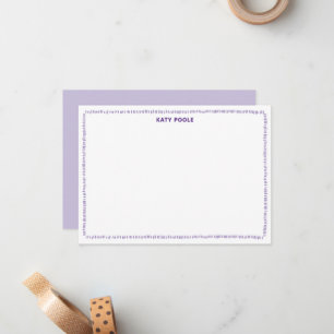 Tarjeta Pequeña Doodle Frontera Morado Personalizado Plano Moderno