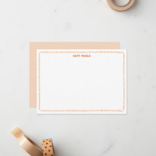 Tarjeta Pequeña Doodle Moderno de Borde Naranja Personalizado Plan
