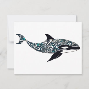 Tarjeta Pequeña Doodle Orca Pequeño