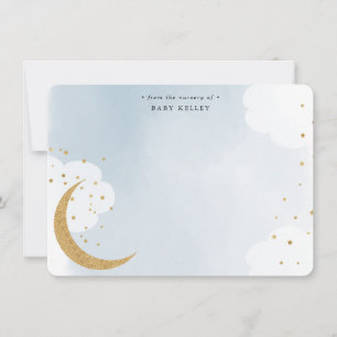 Tarjeta Pequeña Dorado Brillo Sobre la Luna, Plano Personalizado A