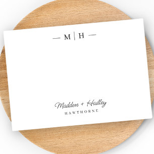 Tarjeta Pequeña Dos Estacionamientos De Pareja Elegante De Monogra