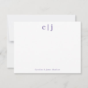 Tarjeta Pequeña Dos Estacionamientos De Pareja Púrpura De Monogram