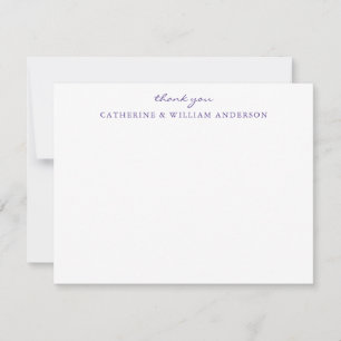 Tarjeta Pequeña Dos Guión Morado Recién Jugado Gracias Stationery