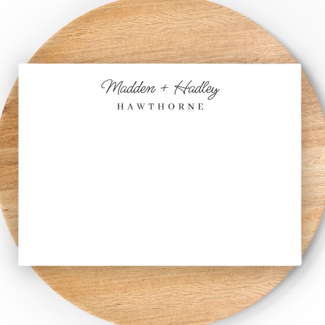 Tarjeta Pequeña Dos nombres Monograma Elegante Pareja Stationery (Subido por el creador)