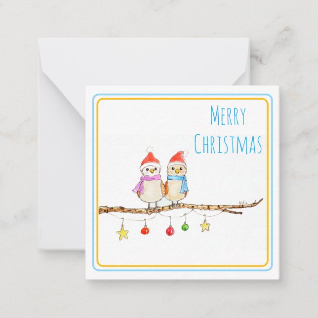 Tarjeta Pequeña Dos pajaritos  (Anverso)