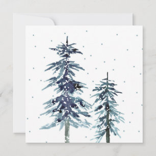 Tarjeta Pequeña Dos Pinos Invernales Acuáticos 2