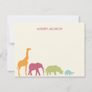 Tarjeta Pequeña Dotty Animals Gracias Cartas - Rosa