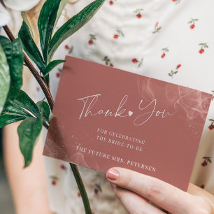 Tarjeta Pequeña Doy las gracias a la ducha de novia rubia de terra