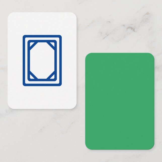 Tarjeta Pequeña Dragón blanco Mahjong Tile con Jade Green Back (Anverso / Reverso)