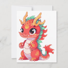 Tarjeta Pequeña Dragón Chino Lindo