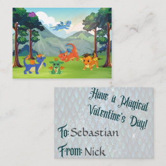 Tarjeta Pequeña Dragón Classroom Valentines para niños