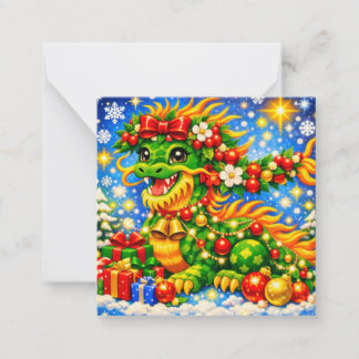 Tarjeta Pequeña Dragón de Navidad★