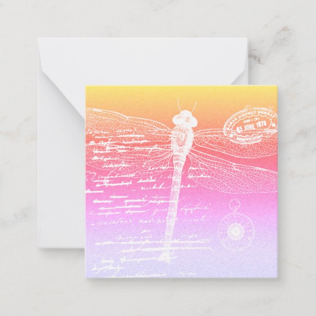 Tarjeta Pequeña Dragón gradiente pastoral (Anverso)